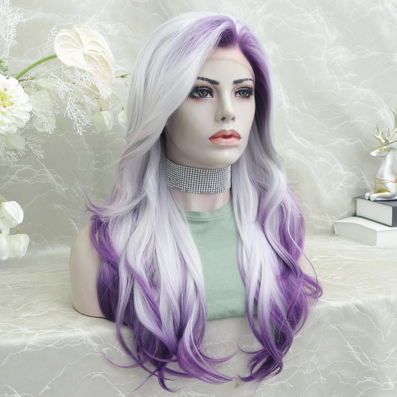 Brilliant Silver Violet Long&Layered,LaceFront Wig Violet Sorrengail Fourth Wing Wig - Iris Silver Melt Lace  main image 2