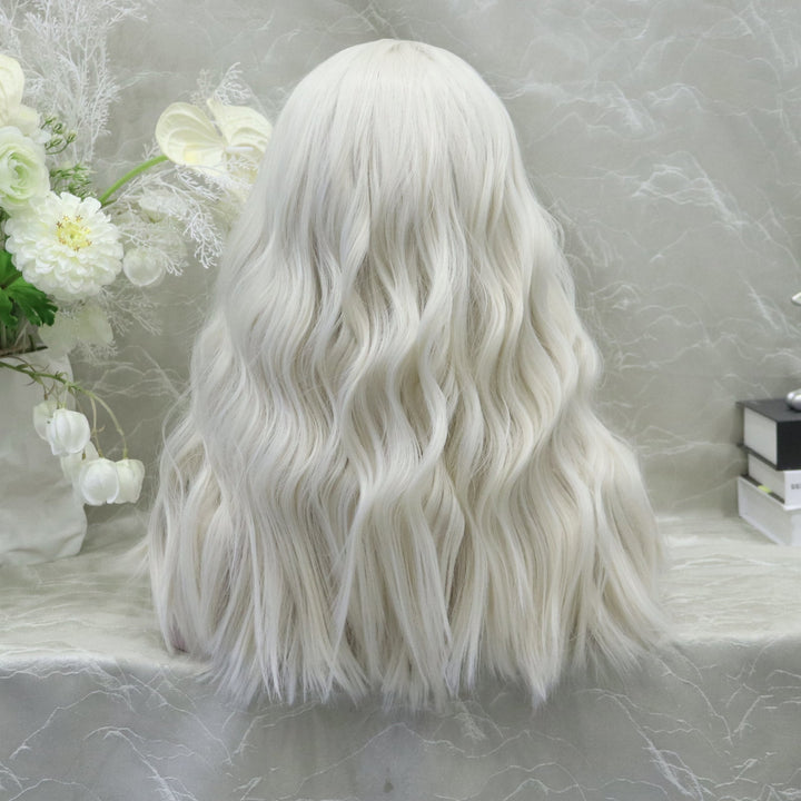 IMstyle Malena platium white blonde water wave 24inches 13*3 free parting lace front wigs - Imstylewigs