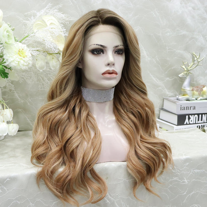 IMstyle Susan 13*4 free parting lace front wigs light brown with highlight curly hair style - Imstylewigs
