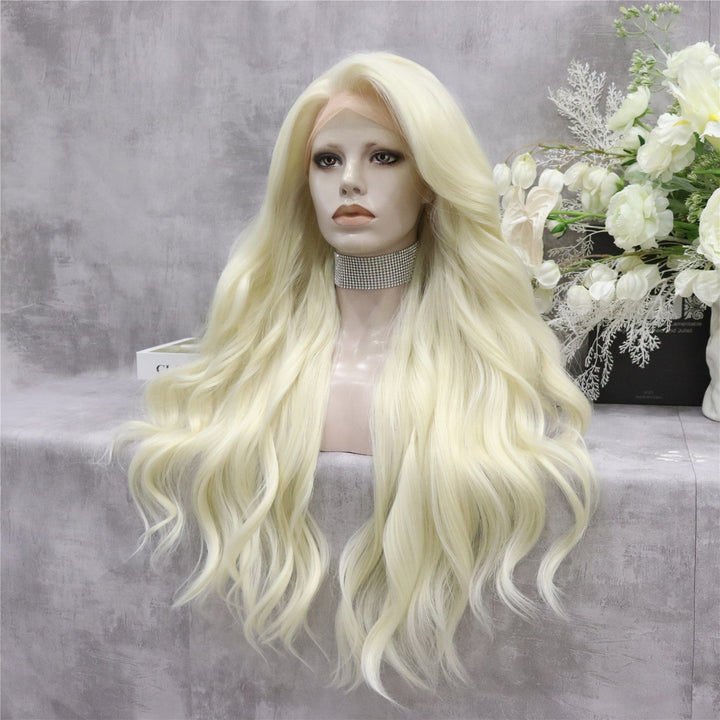 Creamy Blond Long Synthetic Lace Wig Natural Wavy Wig 1001/613 - Imstyle-wigs