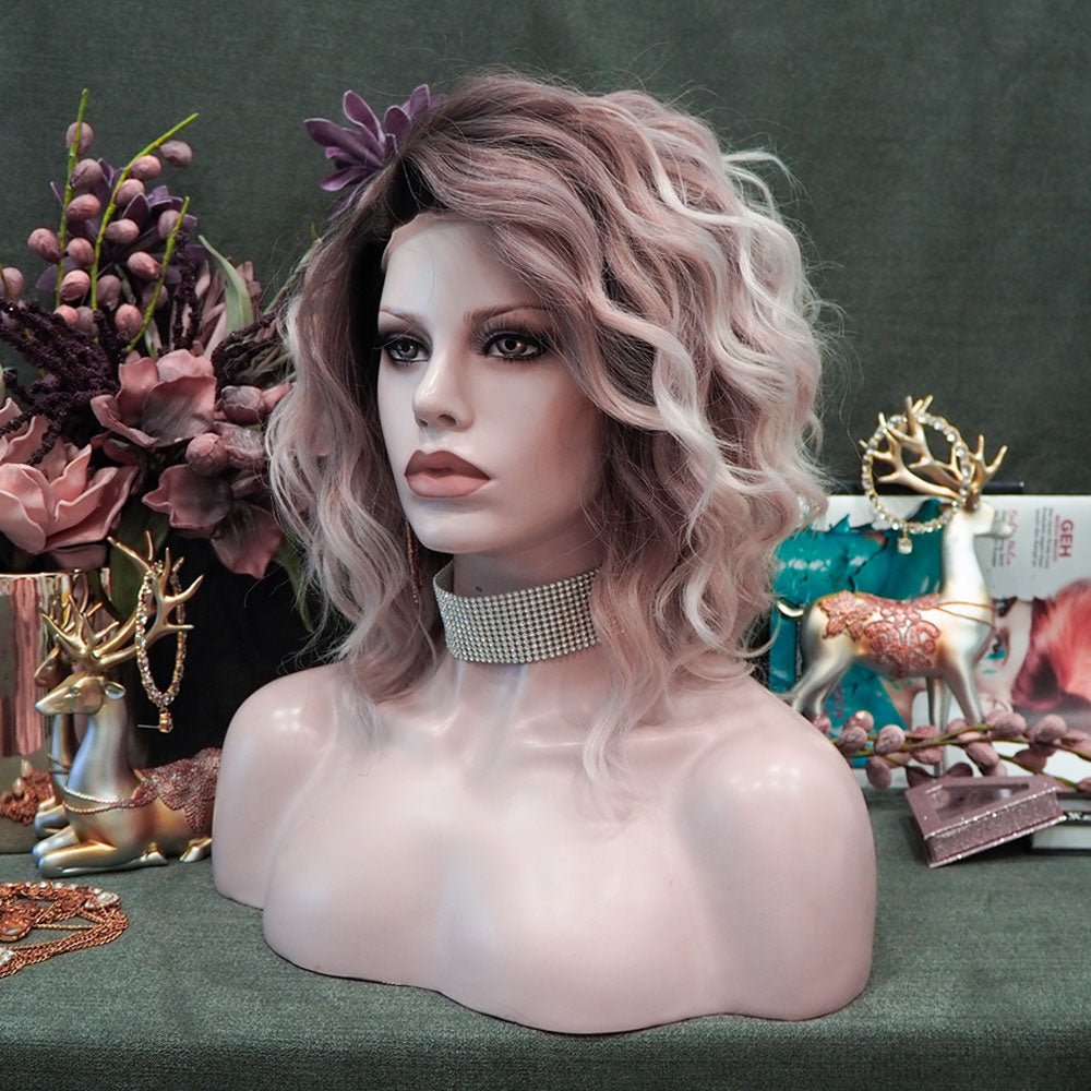 Ombré Crimping wig 2020 short bob Lacefront Wig Amazon.com : UTIDE Highlight Ombre Bob Wig Human Hair  main image 2
