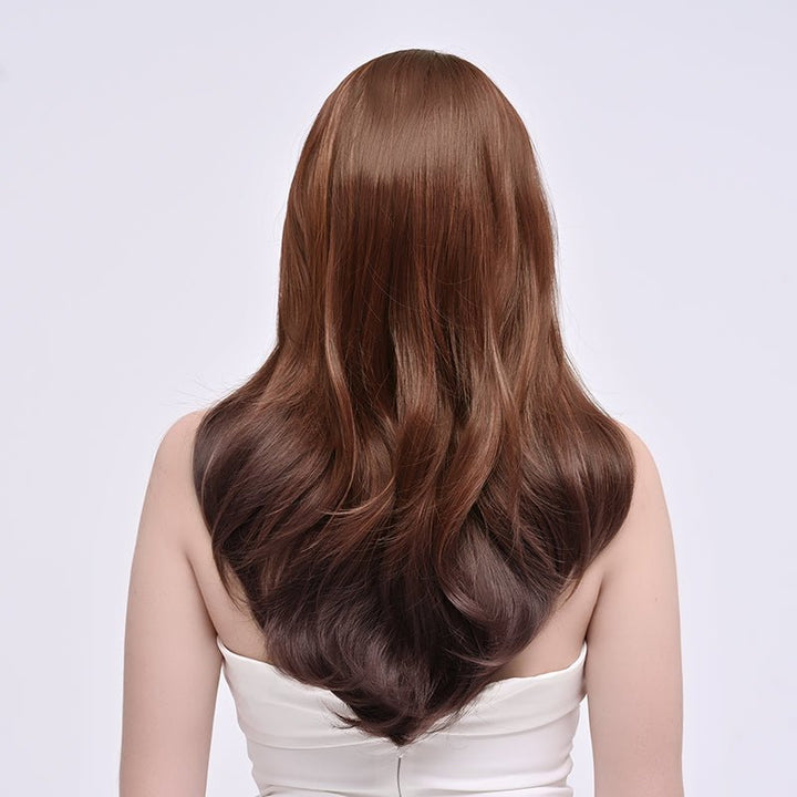 Imstylewigs 24 inches chestnut brown wavy lace wigs - Imstylewigs