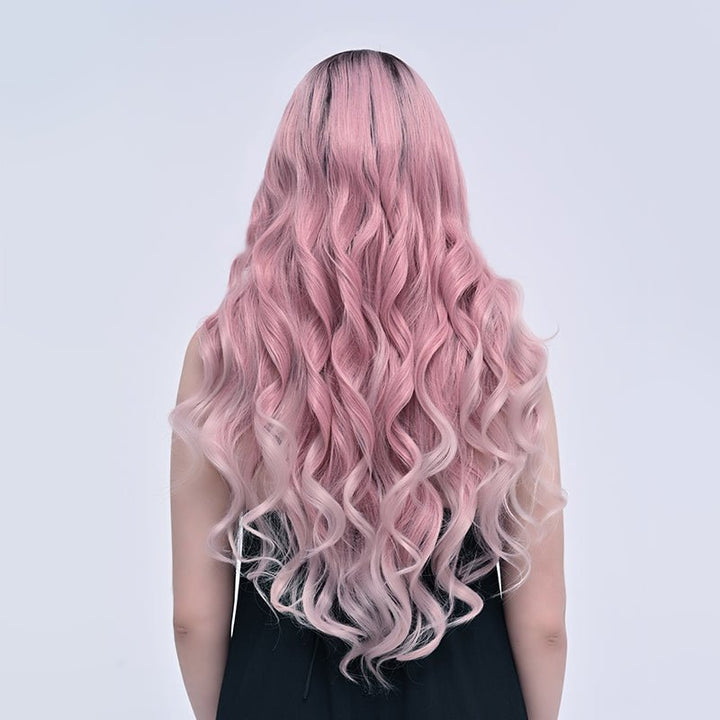 Imstylewigs 28 inches Ombre pink body wavy lace wigs - Imstylewigs