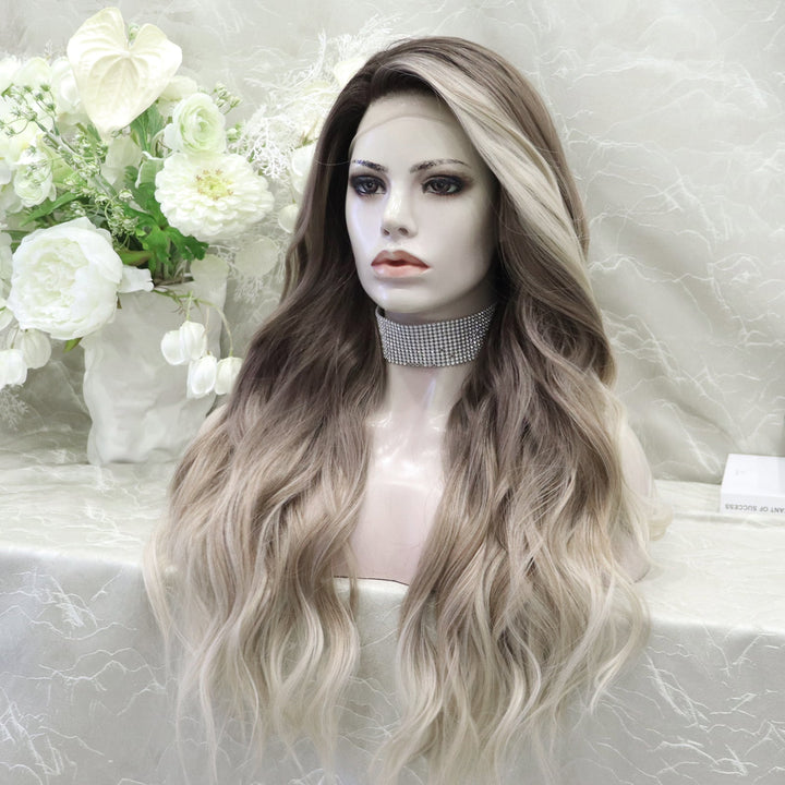 Ombre Ash Brown to Blonde Body Wave 13*4 Lace Front Wig - Imstylewigs