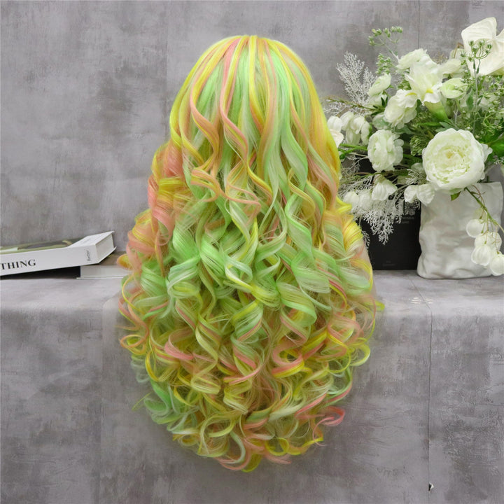 Rainbow Lollipops Long Wave Lace Front Cosplay Imstyle Wig - Imstyle-wigs