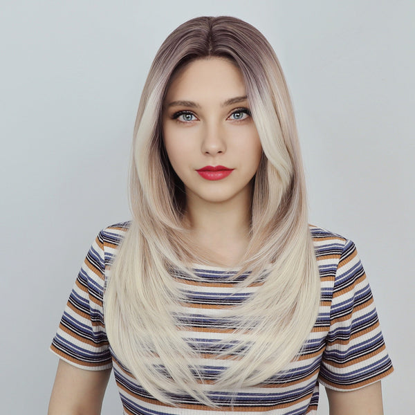 IMstyle 24 inches Apricot Wolf Cut/ Layer cut Straight hair T part lace front Glueless Daily Lace wig - Imstylewigs