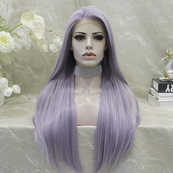 IMstyle Angel Purple and white Highlight Lace Front synthetic wig 13*4 Free parting - Imstylewigs