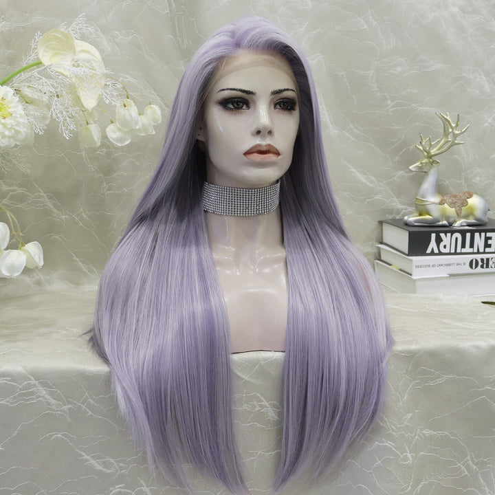 IMstyle Angel Purple and white Highlight Lace Front synthetic wig 13*4 Free parting - Imstylewigs