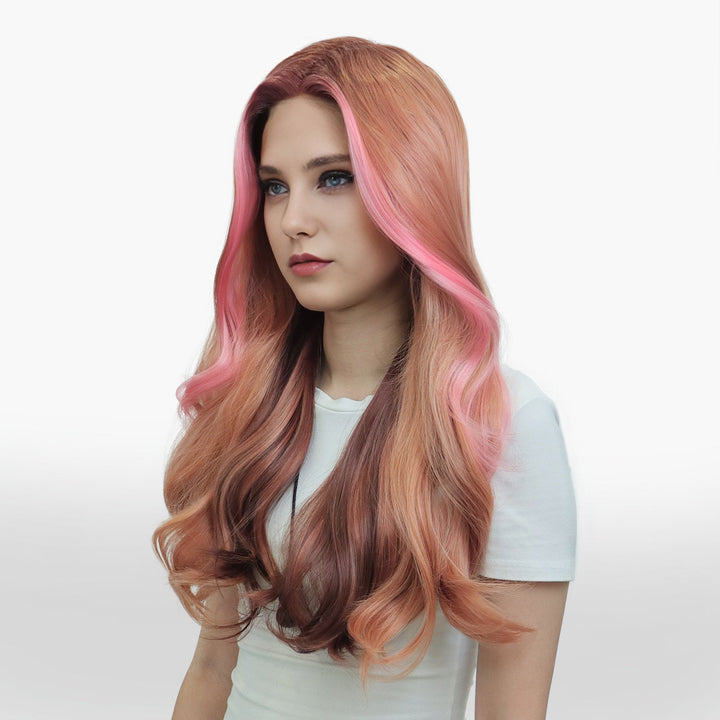 IMstyle Angel Tpart lace front apricot with pinky money pieces layer cut TK120 - 2443 - Imstylewigs