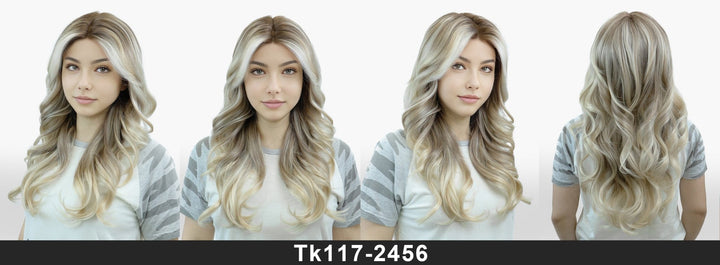 IMstyle Blair Champagne Blonde Color with Soft Rooting Big Layer Cut Body Wave Style Glueless T Part Lace Wig Natural Looking Heat Resistant Synthetic Fiber Wig Daily Wear - Imstylewigs