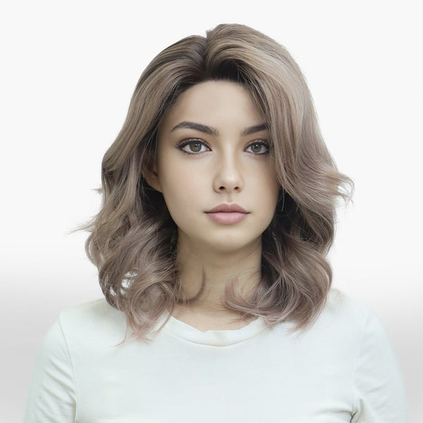 IMstyle Delia glueless Apricot color wavy bob style low density 13*4 free parting lace front wig NH19 - C196 - C13X4XIU - Imstylewigs