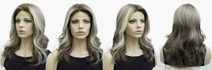 IMstyle Delilah T part brown & blonde highlight 15inches lace front wig - Imstylewigs