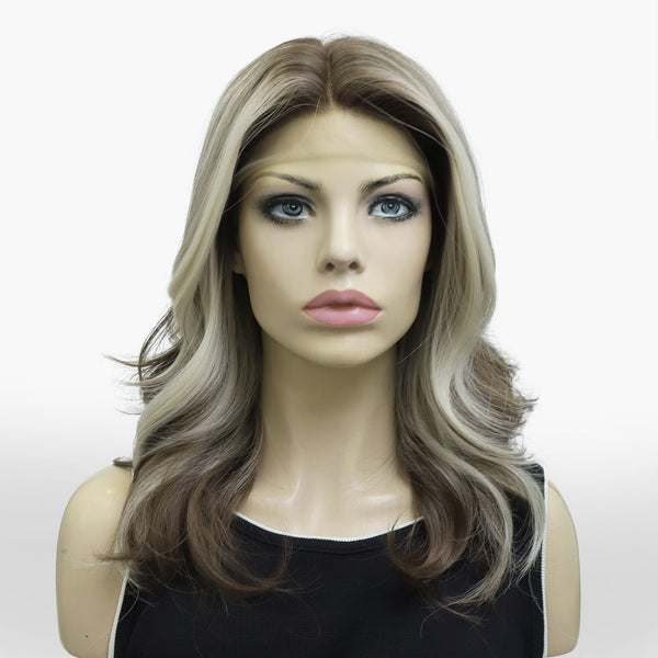 IMstyle Delilah T part brown & blonde highlight 15inches lace front wig - Imstylewigs