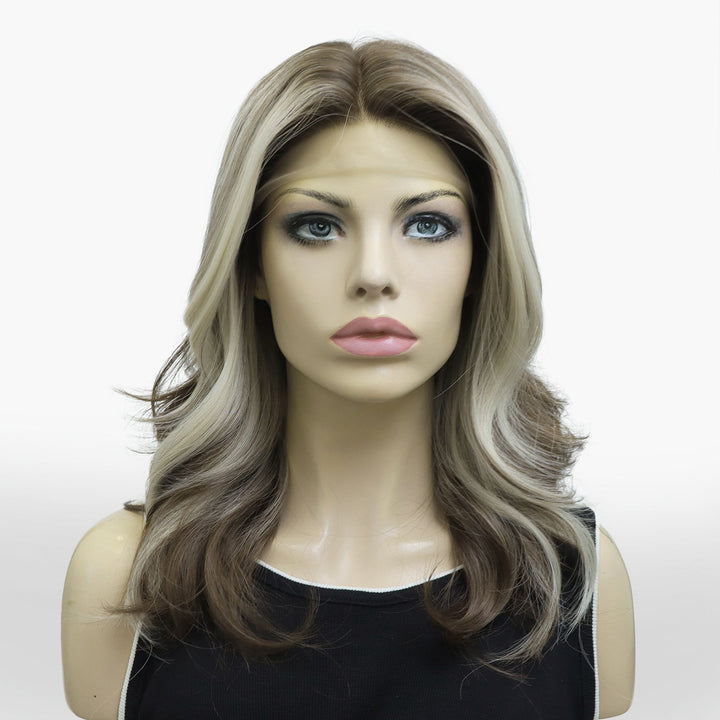 IMstyle Delilah T part brown & blonde highlight 15inches lace front wig - Imstylewigs