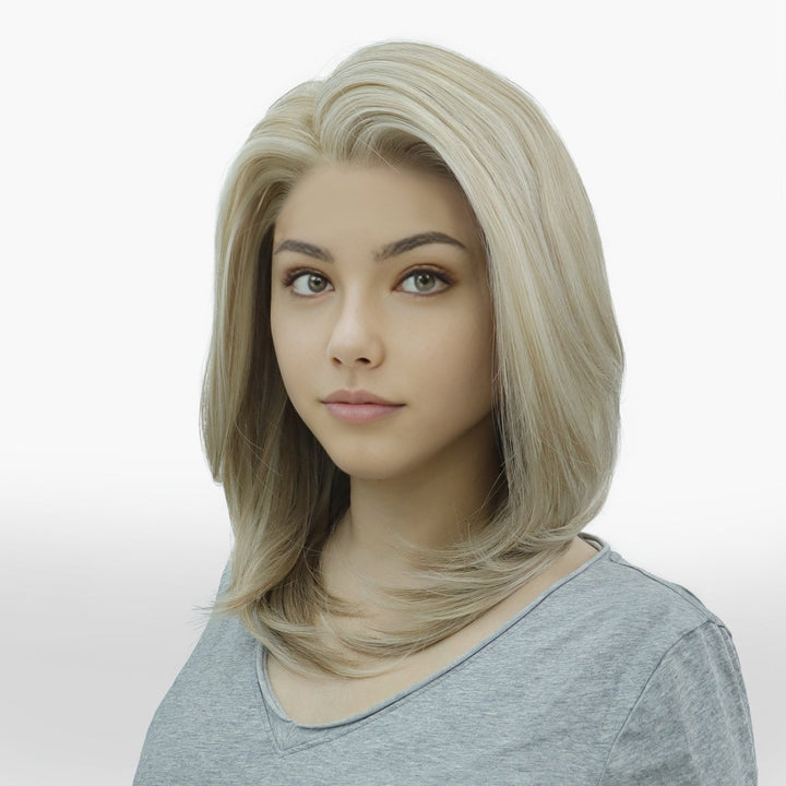 IMstyle Ella Beige Blonde with Highlight with Layer Cut 13*4 Free Parting Lace Front Wigs for Daily Wear - Imstylewigs