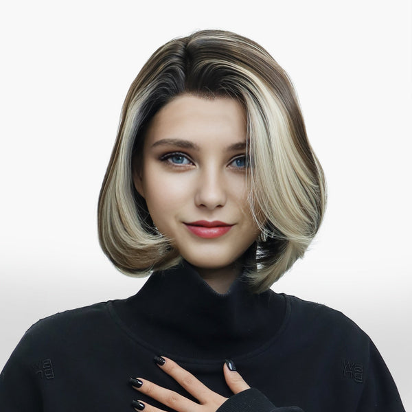 IMstyle GINA Brown Bob 13*6 Lace Wig Free parting with Blonde highlight S30 - 2112 - D130C13X6 - Imstylewigs