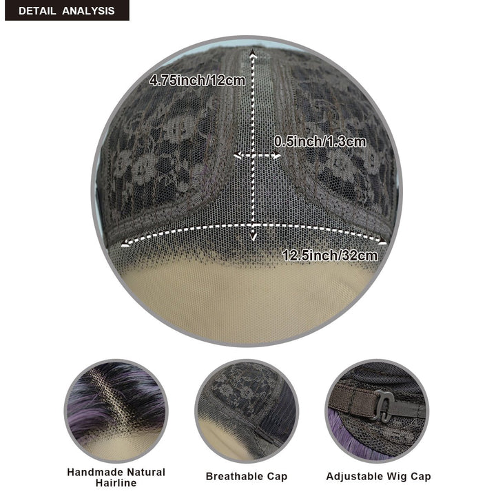 IMstyle Giselle T - part Rebecca Purple Ombre Color with Dark Rooting Layer Cut Low Density Glueless Lace Front Wig - Imstylewigs