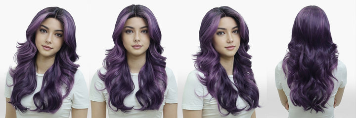 IMstyle Giselle T - part Rebecca Purple Ombre Color with Dark Rooting Layer Cut Low Density Glueless Lace Front Wig - Imstylewigs