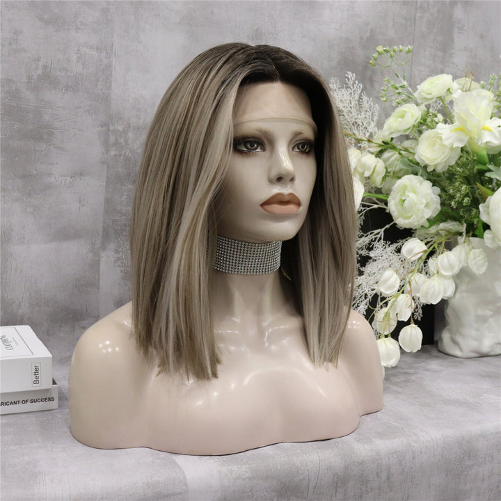 IMstyle Hope Bob cut blonde with dark root T-part lace front wigs daily - Imstylewigs