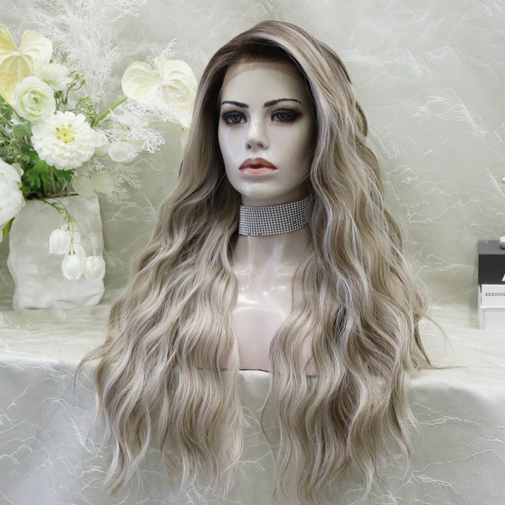 IMstyle Lily Blonde with Dark root 13*4 lace Front Synthetic wig Free parting - Imstylewigs