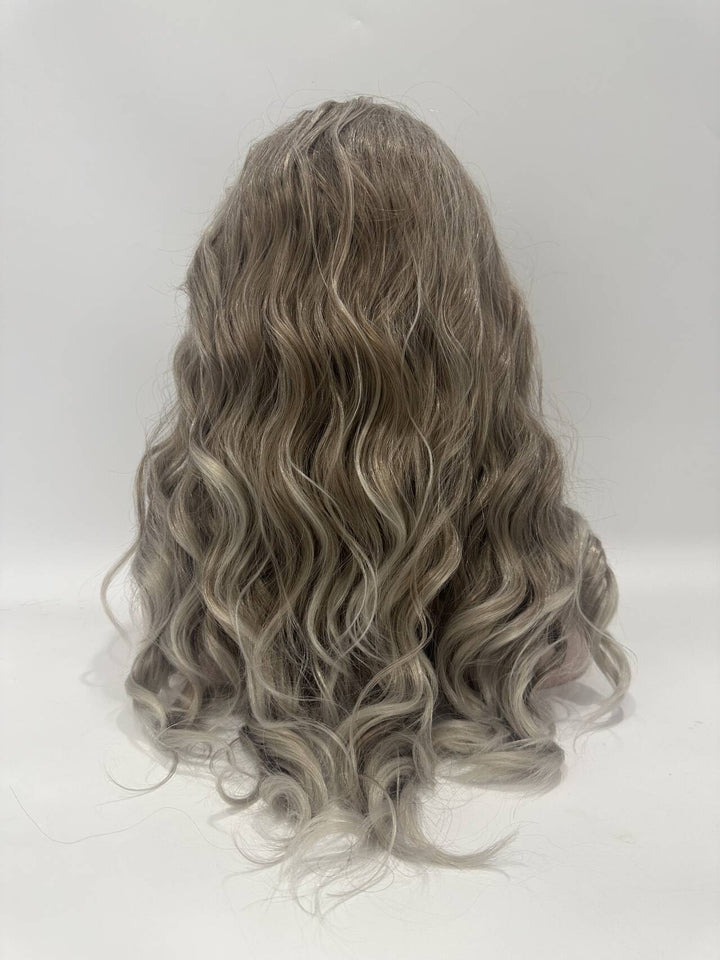 Imstyle New Ash Blonde with soft rooting Curly 26inches 13*4 Free Parting lace Front wig - Imstylewigs
