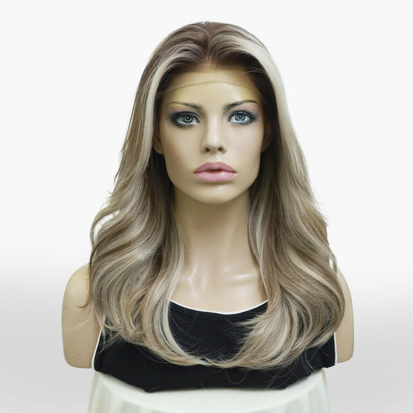 IMstyle New Kayla Siver with Brown highlight Big layer lace wig 13*4 free Parting Daily Dating Wig - F100 - 1T2183 - C13X4 - Imstylewigs