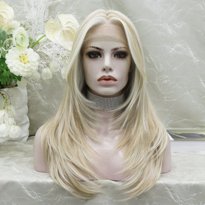 imstyle Ombre blonde color with layer cutting T-part lace front 24 inches - Imstylewigs