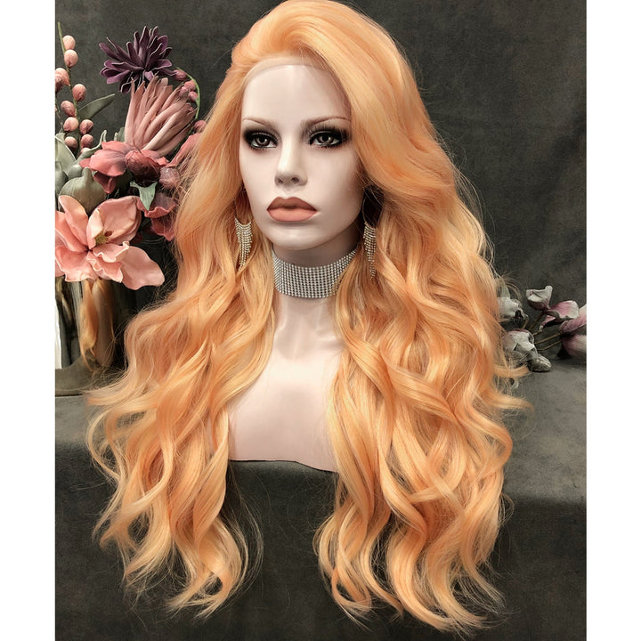 IMstyle orange blonde wavy hairstyle 26inches 13*2 Lace front synthetic Wig - Imstylewigs