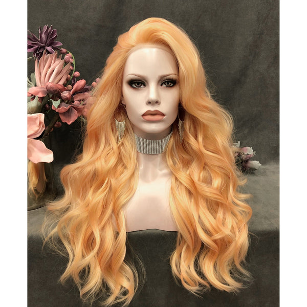 IMstyle orange blonde wavy hairstyle 26inches 13*2 Lace front synthetic Wig - Imstylewigs