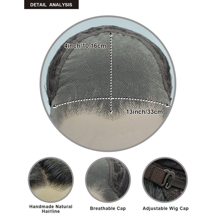 IMstyle Rita Short Bob Hairstyle Natural Brown Highlight Glueless Low Density Wavy 13*4 / T - part Lace Front Wig - Imstylewigs