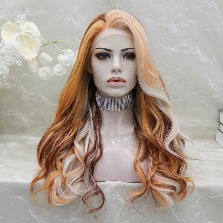 Imstyle Sorcha New orange and White Tinsel wig 13*2 lace front wig party - Imstylewigs