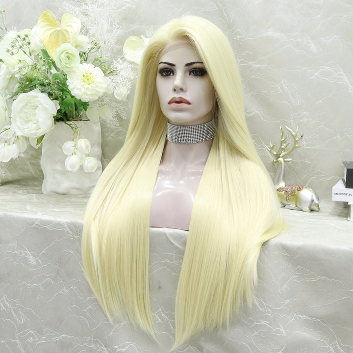 IMstyle Stephanie one single color Blonde 30 inches straight style 13*3 free parting wigs Blonde - Imstylewigs