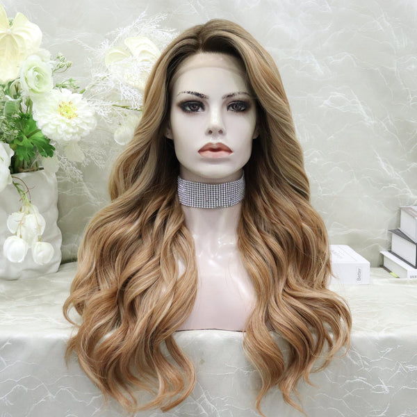 IMstyle Susan 13*4 free parting lace front wigs light brown with highlight curly hair style - Imstylewigs