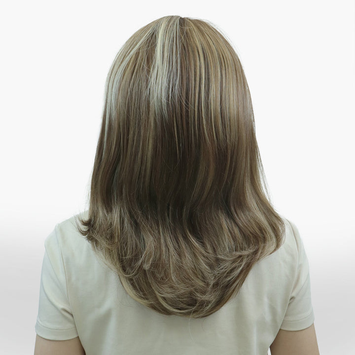 IMstyle Sydney Sunkissed Balayage Medium Brown with Blonde Highlight Layer Cut Style 13*4 Free Parting Heat Friendly Synthetic Wig for Women Daily Wear - Imstylewigs