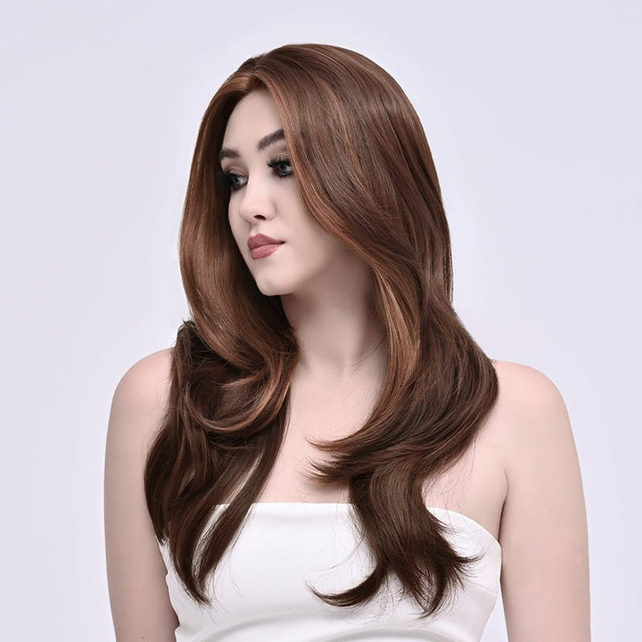 Imstylewigs - Kat - 26 inches chestnut brown wavy lace wigs (Shara) - Imstylewigs