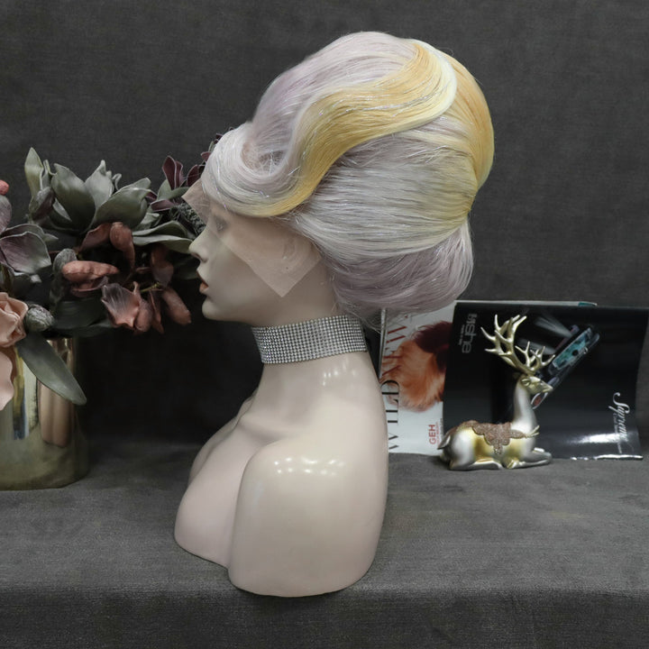 1960S Gray And Gonlden Ombre Beehive Styled Wig - Imstyle-wigs