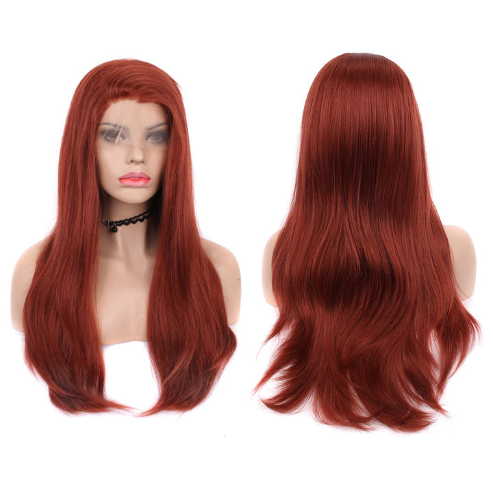 Ana - Wine Red Straight Synthetic Lace Front Daily Wigs - Imstyle-wigs