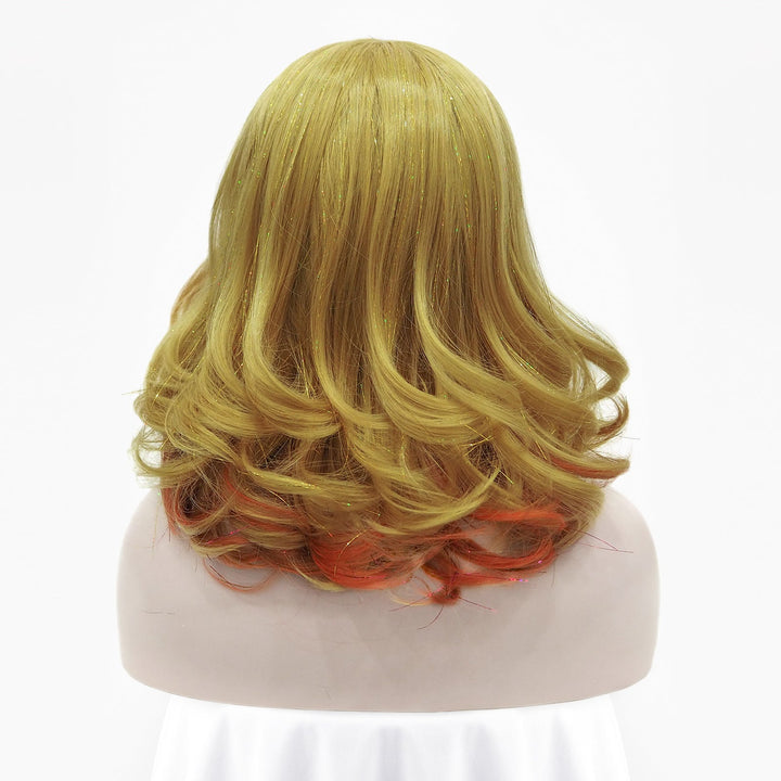 Annabelle - Blue-Blonde Orange Red with Tinsel Synthetic Lace Front Wig - Imstyle-wigs