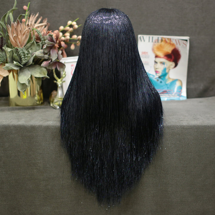 Black Full Tinsel Lace Front Drag Queen Wig Imstyle - Imstyle-wigs