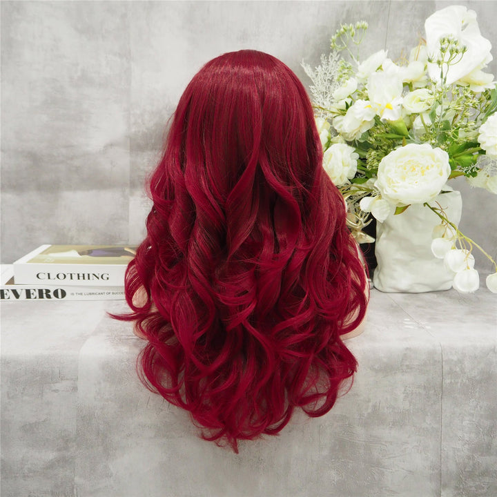 Burgundy Red Wave Lace Front Synthetic Imstyle Wig - Imstyle-wigs