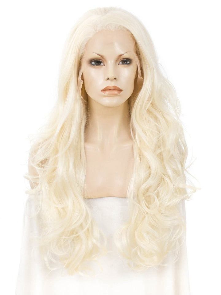 Emma - Bleach Blonde Natural Wavy Synthetic Lace Front Wig Imstyle - Imstyle-wigs