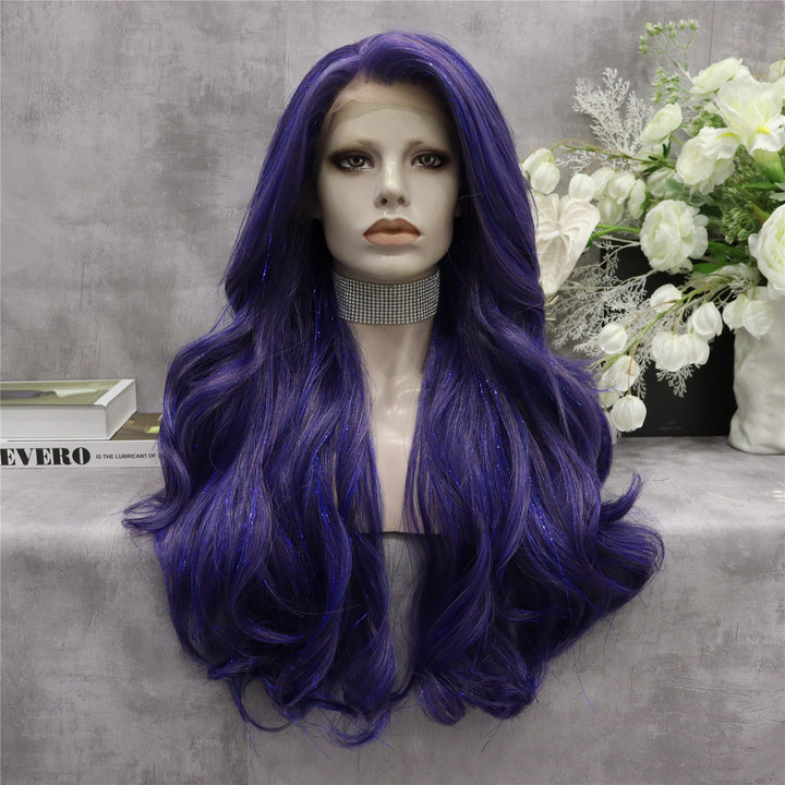 Glamour Blue Purple With Tinsel Lace Front Wig - Imstyle-wigs