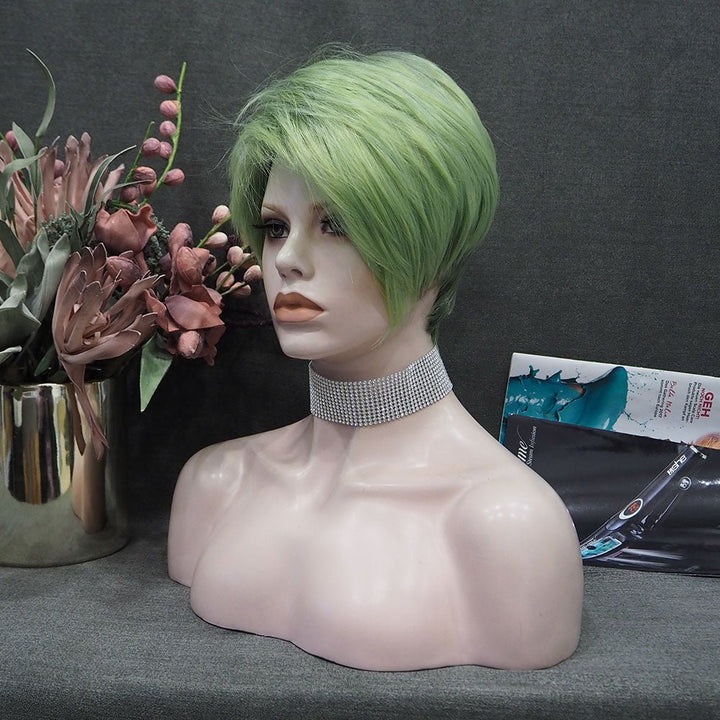 Grass Green Short Synthetic Women's Wig - Imstyle-wigs