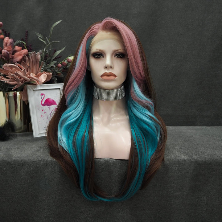 Highlight Colorful And Brown Lace Front Drag Queen Wig Imstyle - Imstyle-wigs