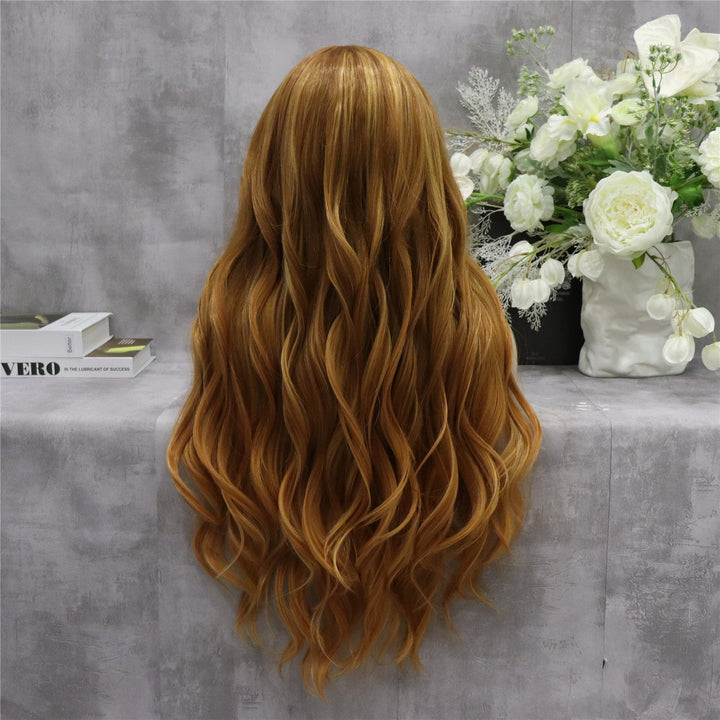 Honey Blonde Ginger Long Wave T Part Lace Front Wig - Imstyle-wigs