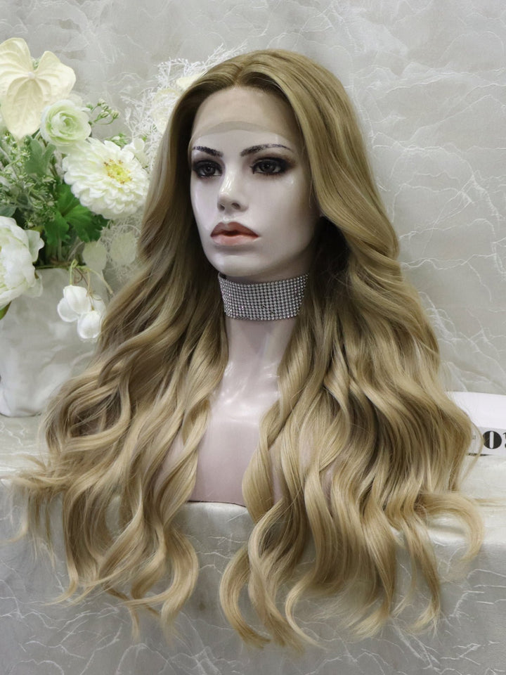 Imstyle 24 inches Luxury ombre dark blonde body wave lace wigs - Imstylewigs