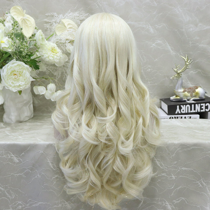 imstyle blonde Synthetic tinsel wig with layers no parting lace front wigs - Imstylewigs
