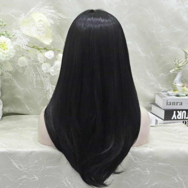 imstyle jet black color with layer cutting T-part lace front 24 inches - Imstylewigs