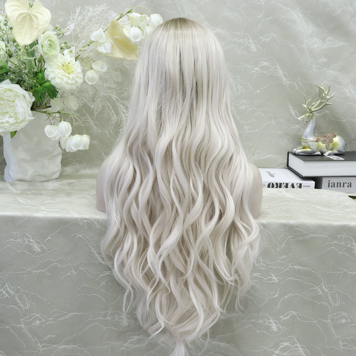 Imstyle Joy plutinum blonde dark root T part lace front synthetic wig - Imstylewigs