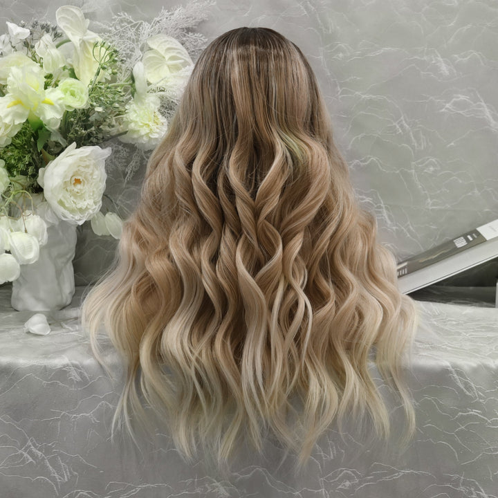 IMSTYLE ombre color with curly hairstyle 22 inches T-part lace front wig - Imstylewigs